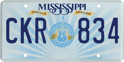 MS license plate CKR834