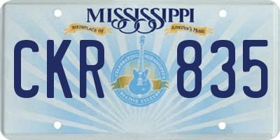 MS license plate CKR835