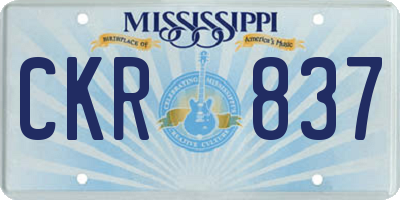 MS license plate CKR837