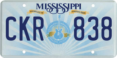 MS license plate CKR838