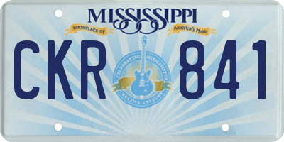 MS license plate CKR841