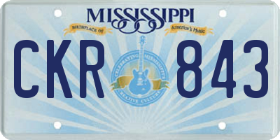 MS license plate CKR843