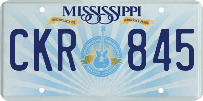 MS license plate CKR845