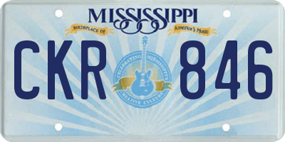 MS license plate CKR846