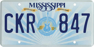 MS license plate CKR847