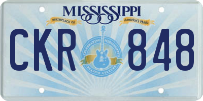 MS license plate CKR848