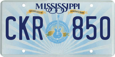 MS license plate CKR850