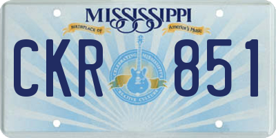 MS license plate CKR851