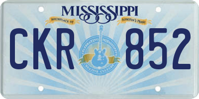 MS license plate CKR852