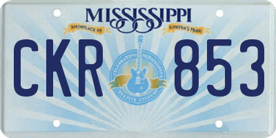 MS license plate CKR853