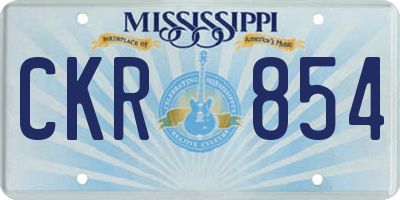 MS license plate CKR854