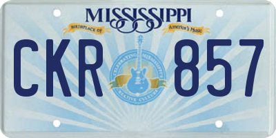 MS license plate CKR857