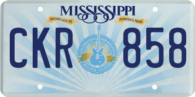 MS license plate CKR858