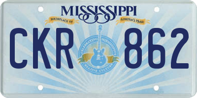MS license plate CKR862