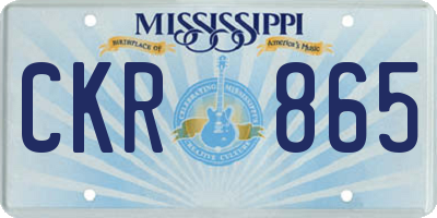 MS license plate CKR865