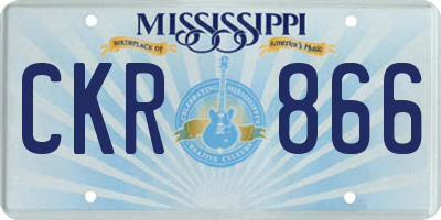 MS license plate CKR866