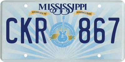 MS license plate CKR867
