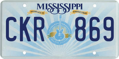 MS license plate CKR869