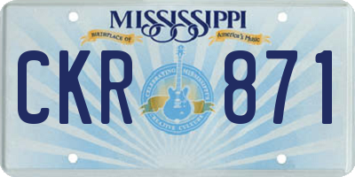 MS license plate CKR871
