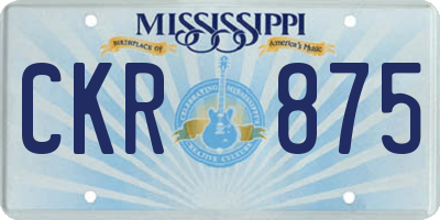 MS license plate CKR875