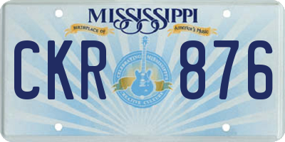 MS license plate CKR876