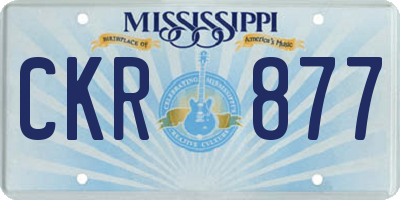 MS license plate CKR877