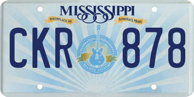 MS license plate CKR878