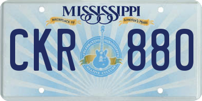 MS license plate CKR880