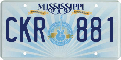 MS license plate CKR881