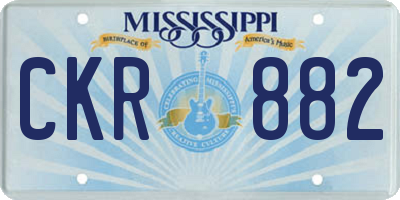 MS license plate CKR882