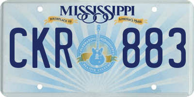 MS license plate CKR883