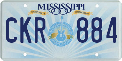 MS license plate CKR884