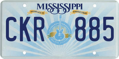 MS license plate CKR885
