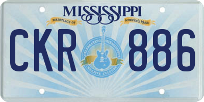 MS license plate CKR886