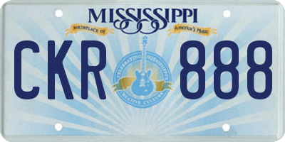 MS license plate CKR888
