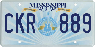 MS license plate CKR889