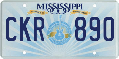 MS license plate CKR890