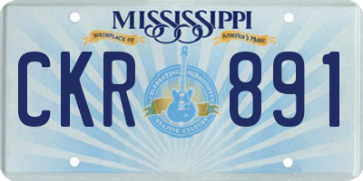 MS license plate CKR891