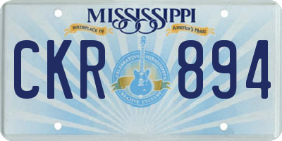 MS license plate CKR894
