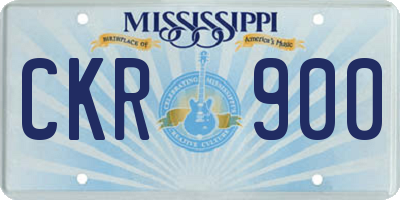 MS license plate CKR900