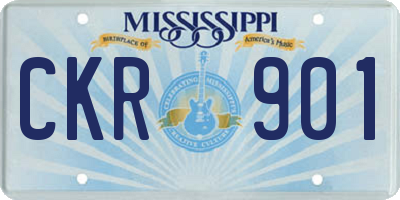 MS license plate CKR901
