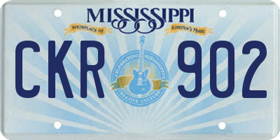 MS license plate CKR902