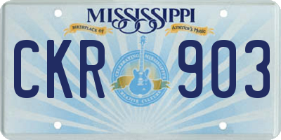 MS license plate CKR903