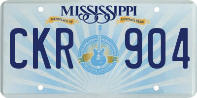MS license plate CKR904