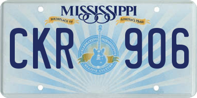 MS license plate CKR906