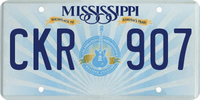 MS license plate CKR907