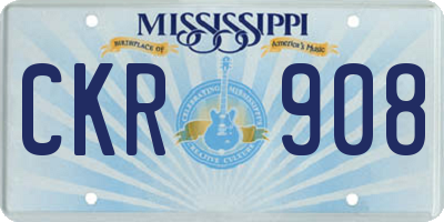 MS license plate CKR908