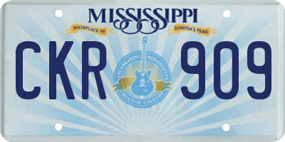 MS license plate CKR909