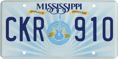 MS license plate CKR910