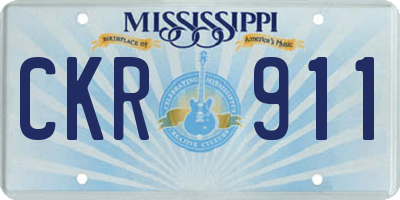 MS license plate CKR911